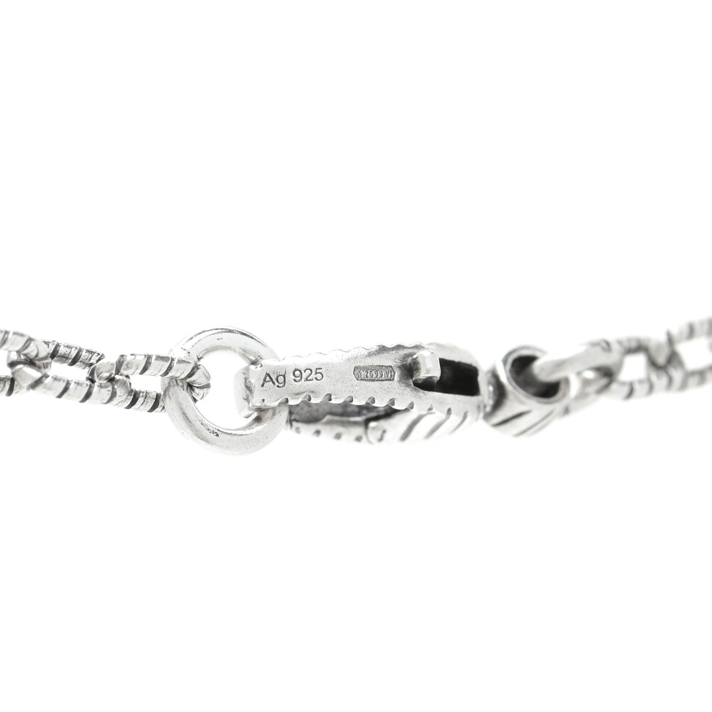 Sterling Silver Small Textured Interlocking G Pendant Necklace