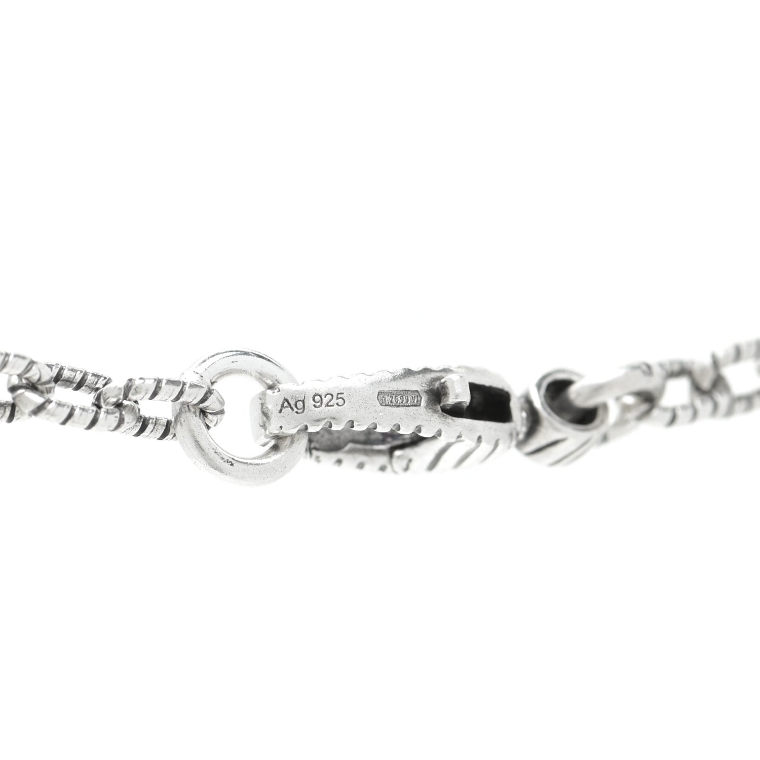Gucci Sterling Silver Small Textured Interlocking G Pendant Necklace 14 of 14