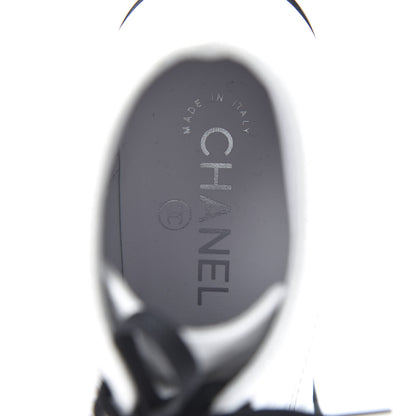Chanel Patent Calfskin CC Lace Up Boots 35.5 White Black 7 of 10
