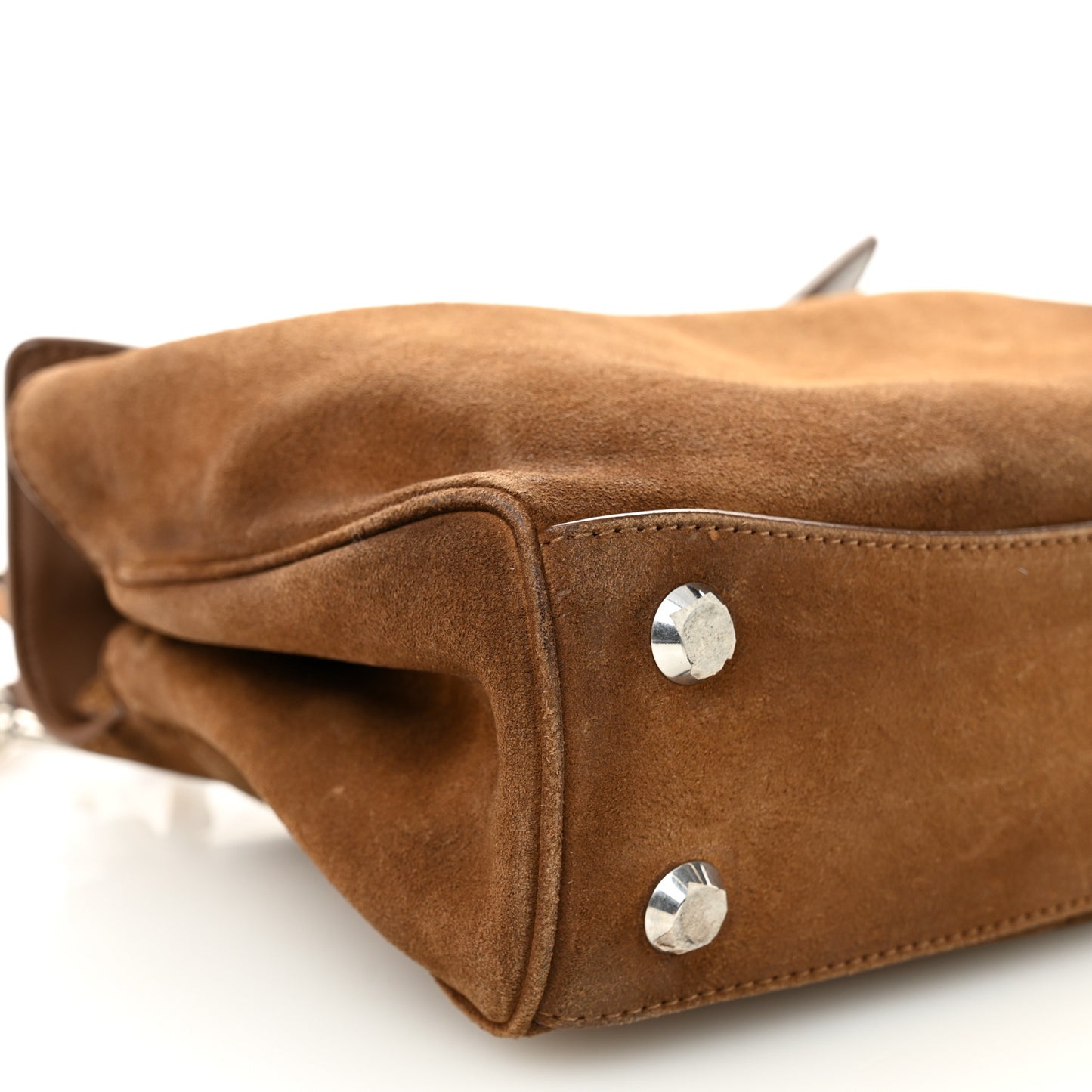 Waxed Suede Mini Rodeo Top Handle Handbag Camel
