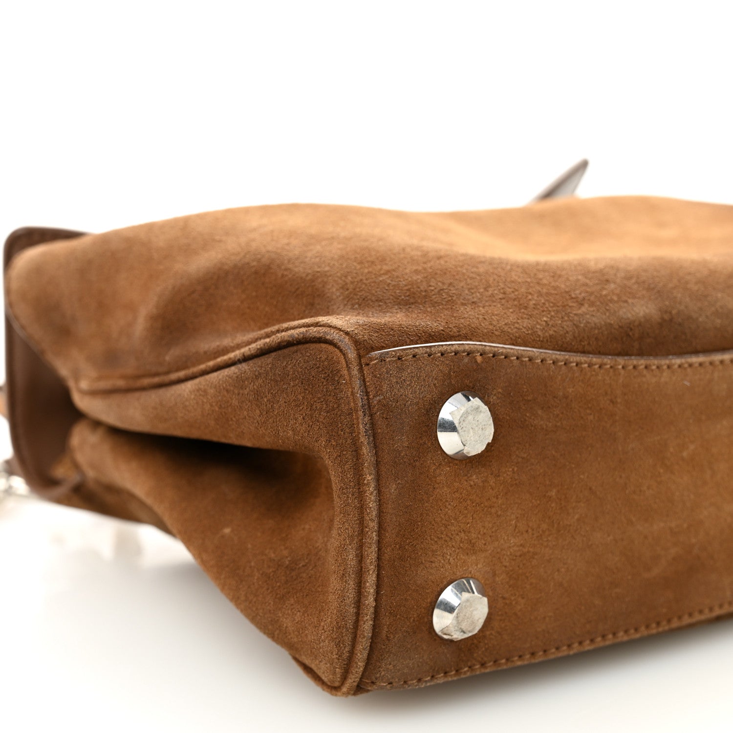 Balenciaga Waxed Suede Mini Rodeo Top Handle Handbag Camel 9 of 11