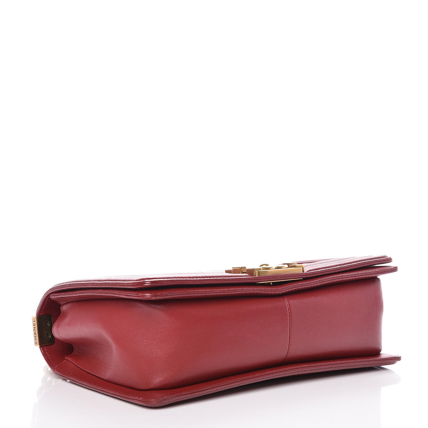 Lambskin Quilted Medium Boy Flap Dark Red