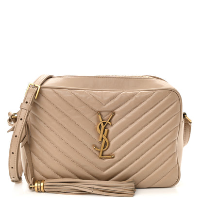 Saint Laurent Calfskin Matelasse Monogram Lou Camera Bag Dark Beige 1 of 8