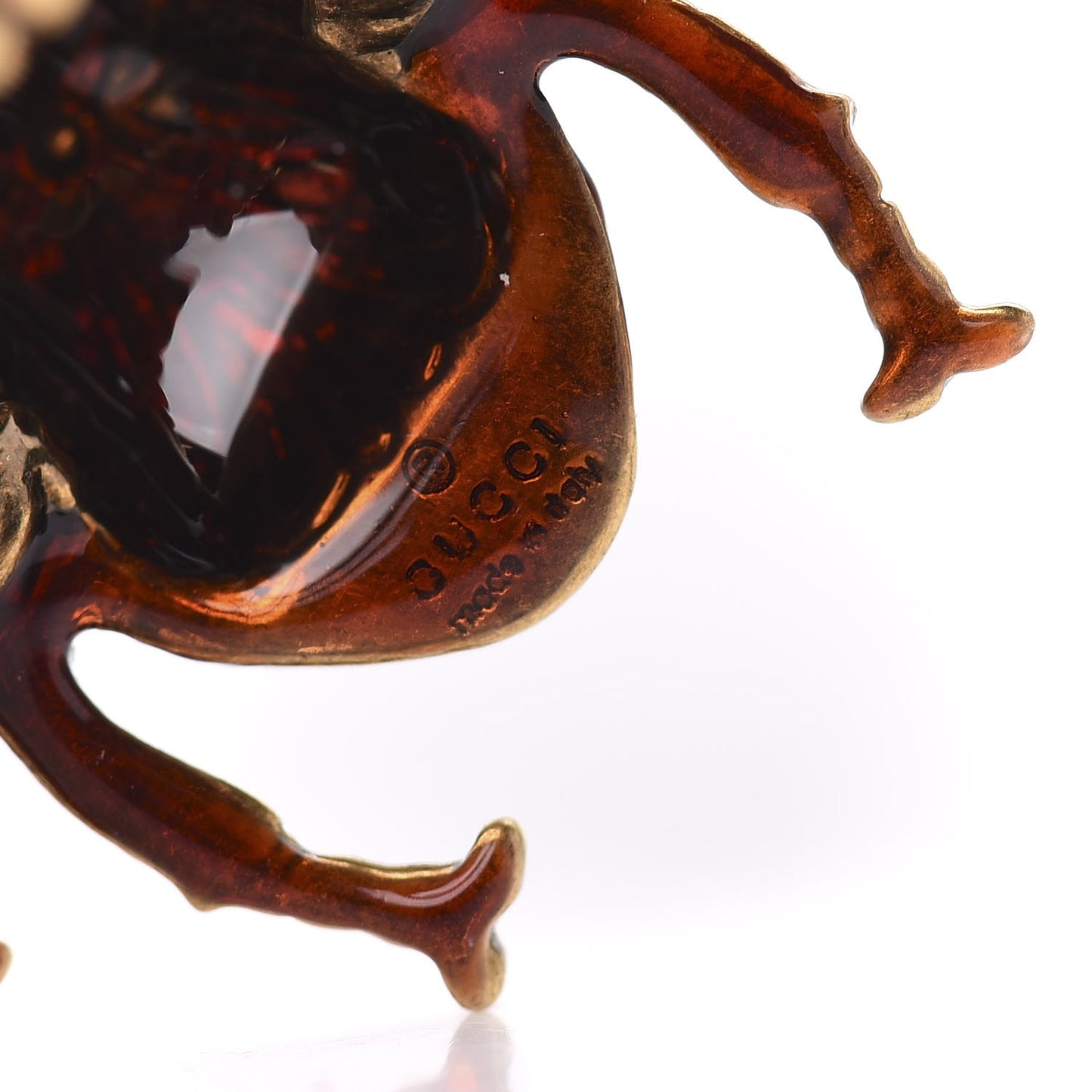 Metal Enamel Bee Ring 5.25 Aged Gold