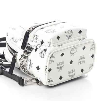MCM Visetos Side Stud X-Mini Stark Bebe Boo Backpack White 8 of 9