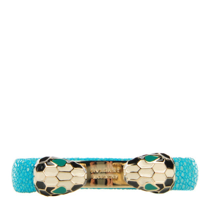 Bulgari Galuchat Serpenti Forever Bracelet S Aquarelle Turquoise 1 of 5