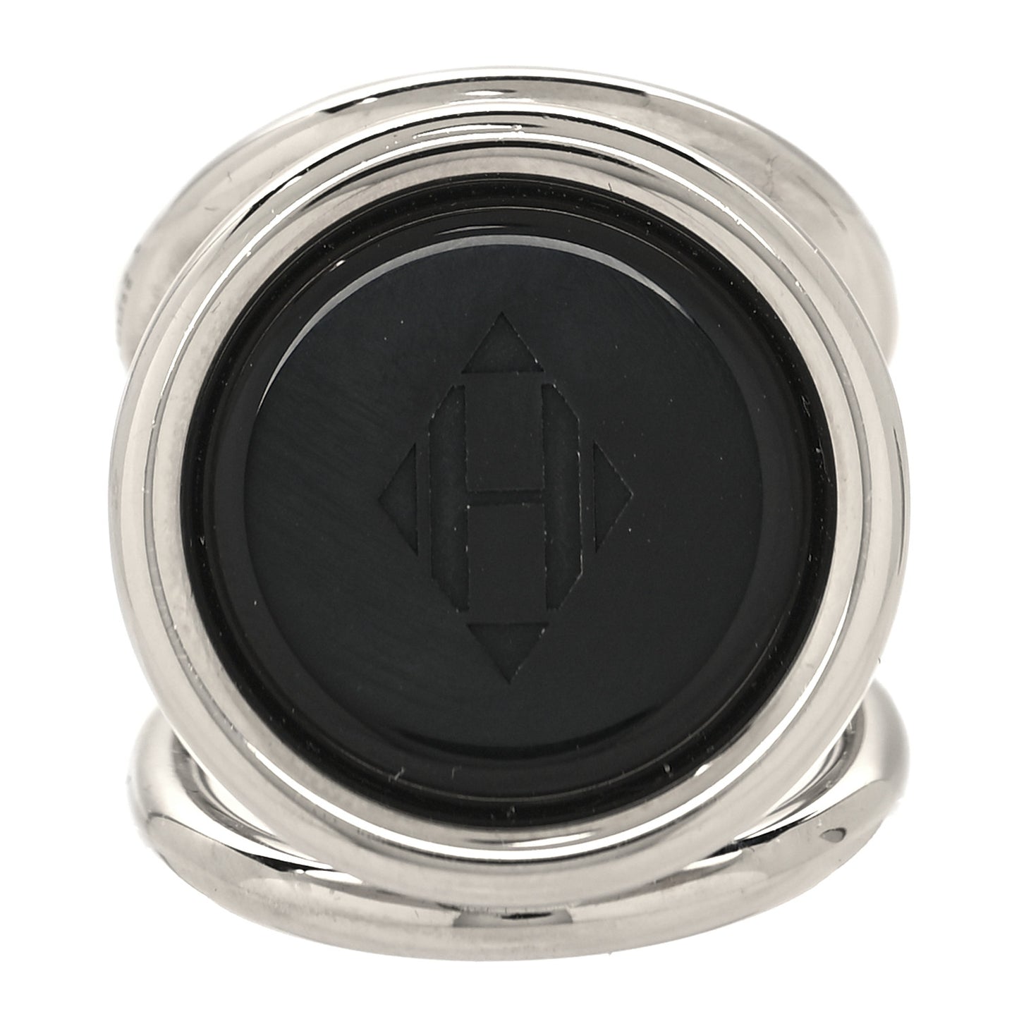 Palladium Trio Scarf Ring Black