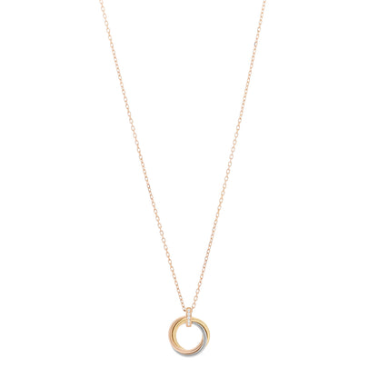 Cartier 18K Pink White Yellow Gold Diamond Trinity Pendant Necklace 1 of 6