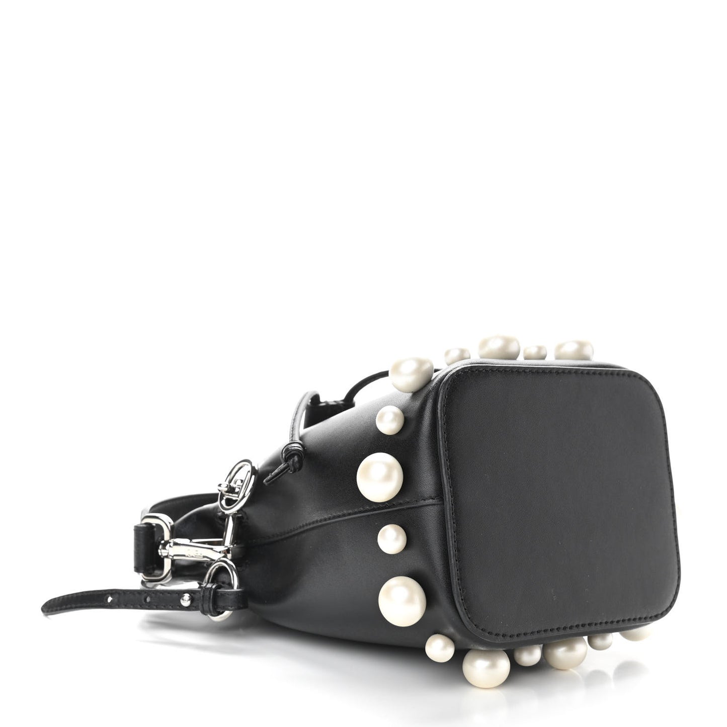 Vitello Liberty Pearl F is Fendi Mini Mon Tresor Bucket Bag Black