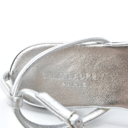 Saint Laurent Metallic Lambskin Nu Pieds 05 Thong Sandals 37 Argento 7 of 9