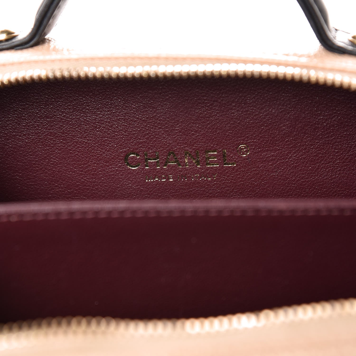 Chanel Caviar Quilted Small CC Filigree Vanity Case Beige Black 8 of 10