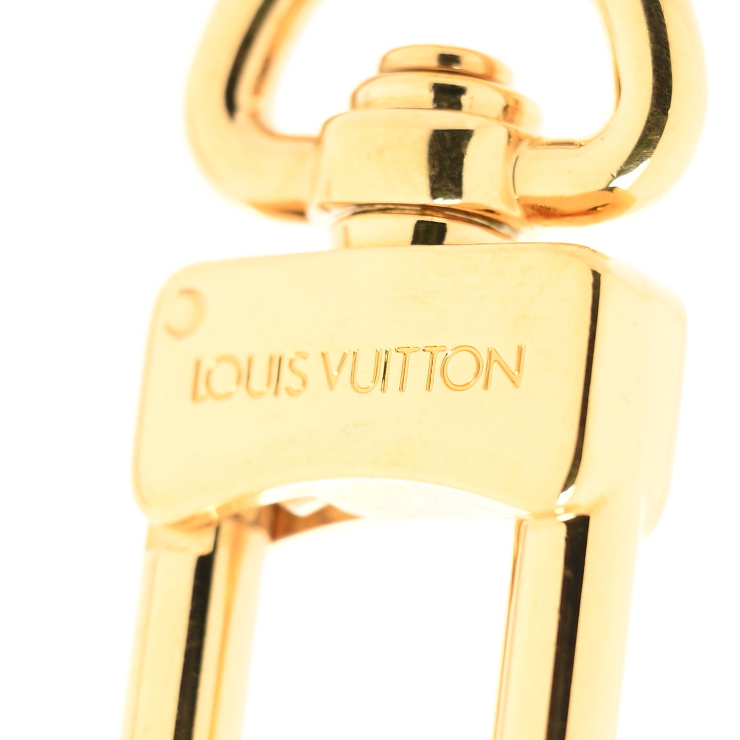 Metal LV Circle Bag Charm Key Holder Gold