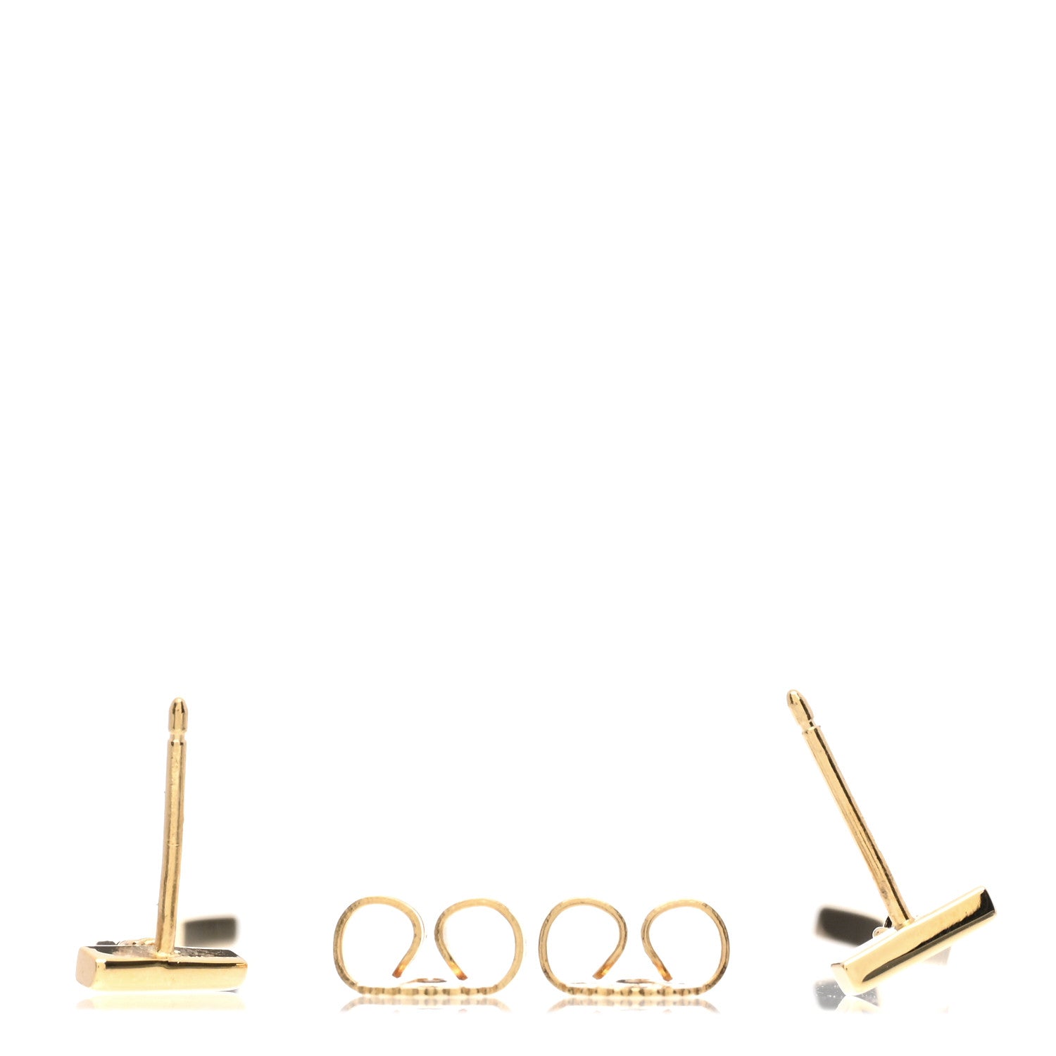 Tiffany 18K Yellow Gold T Bar Earrings 3 of 4