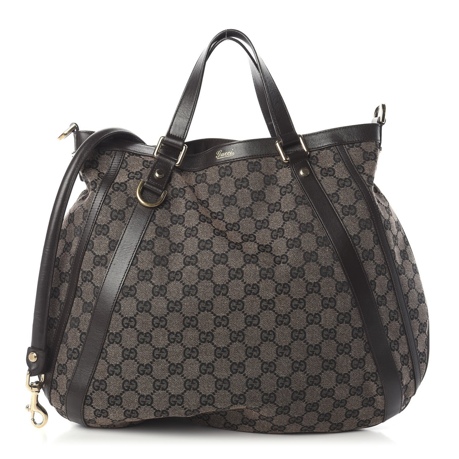 Gucci Monogram Medium Abbey Convertible Tote Dark Brown 1 of 10