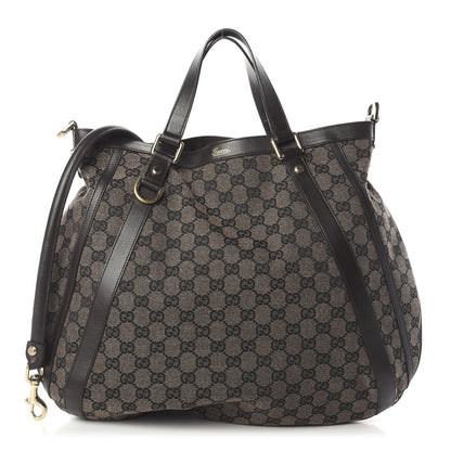 Gucci Monogram Medium Abbey Convertible Tote Dark Brown 1 of 10