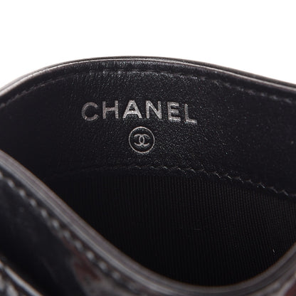 Chanel Patent Chevron Quilted Card Holder Black 7 of 9