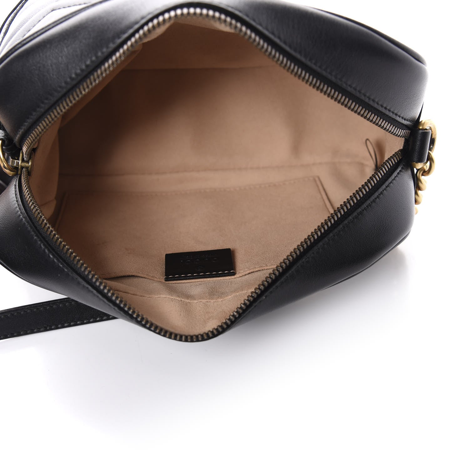 Gucci Calfskin Matelasse Small GG Marmont Chain Shoulder Bag Black 5 of 11