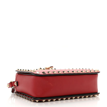 Valentino Garavani Calfskin Rockstud Flip Lock Camera Crossbody Bag Rosso 4 of 10