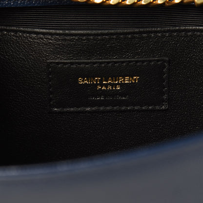 Saint Laurent Grain De Poudre Medium Classic Monogram Kate Satchel Denim Blue 6 of 9