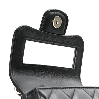 Chanel Lambskin Quilted Top Handle Flap Clutch With Chain Black 9 of 9
