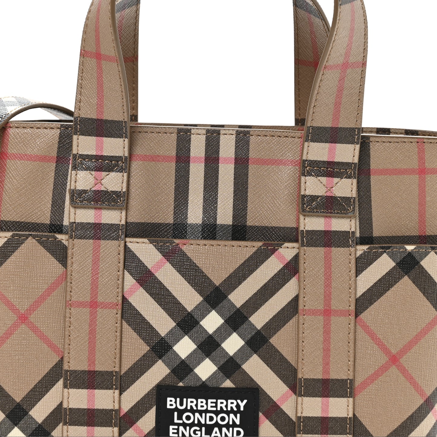 E-Canvas Check Daphne Tote Archive Beige