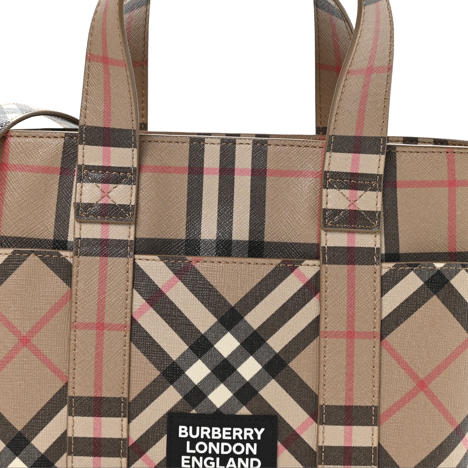 Burberry E-Canvas Check Daphne Tote Archive Beige 8 of 10