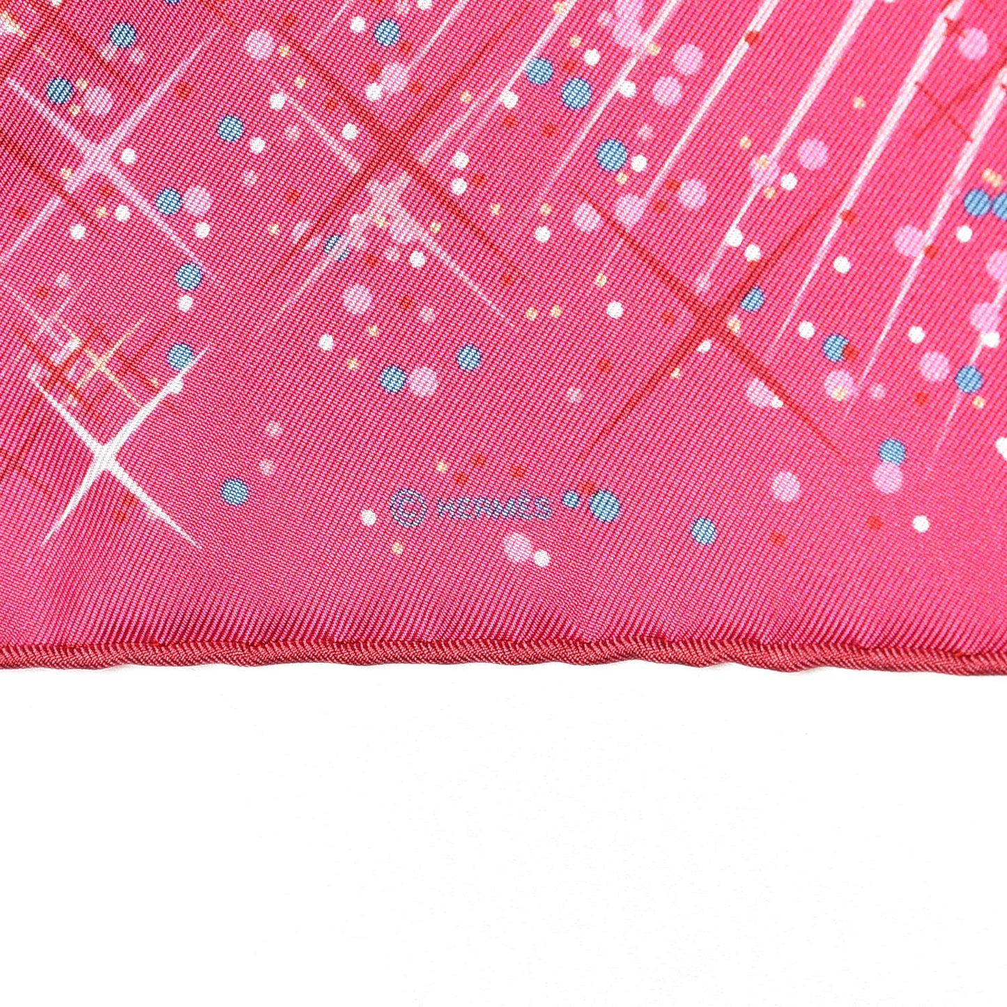 Silk Magic Kelly Pocket Square Scarf Rose Vif Rose Pale Rouge