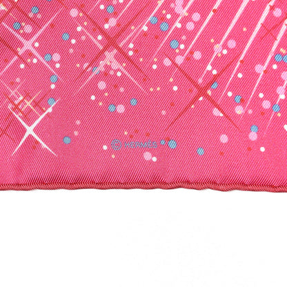 Hermes Silk Magic Kelly Pocket Square Scarf Rose Vif Rose Pale Rouge 4 of 6