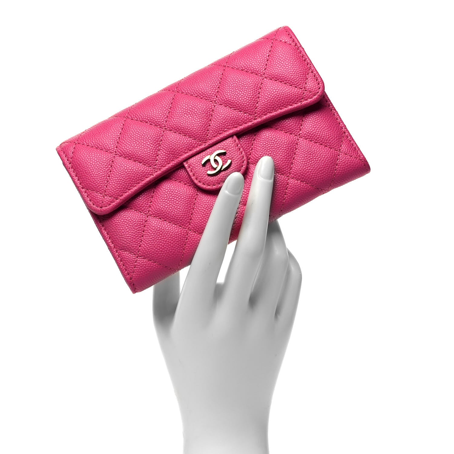 Chanel Caviar Quilted Medium Flap Wallet Pink 2 of 10