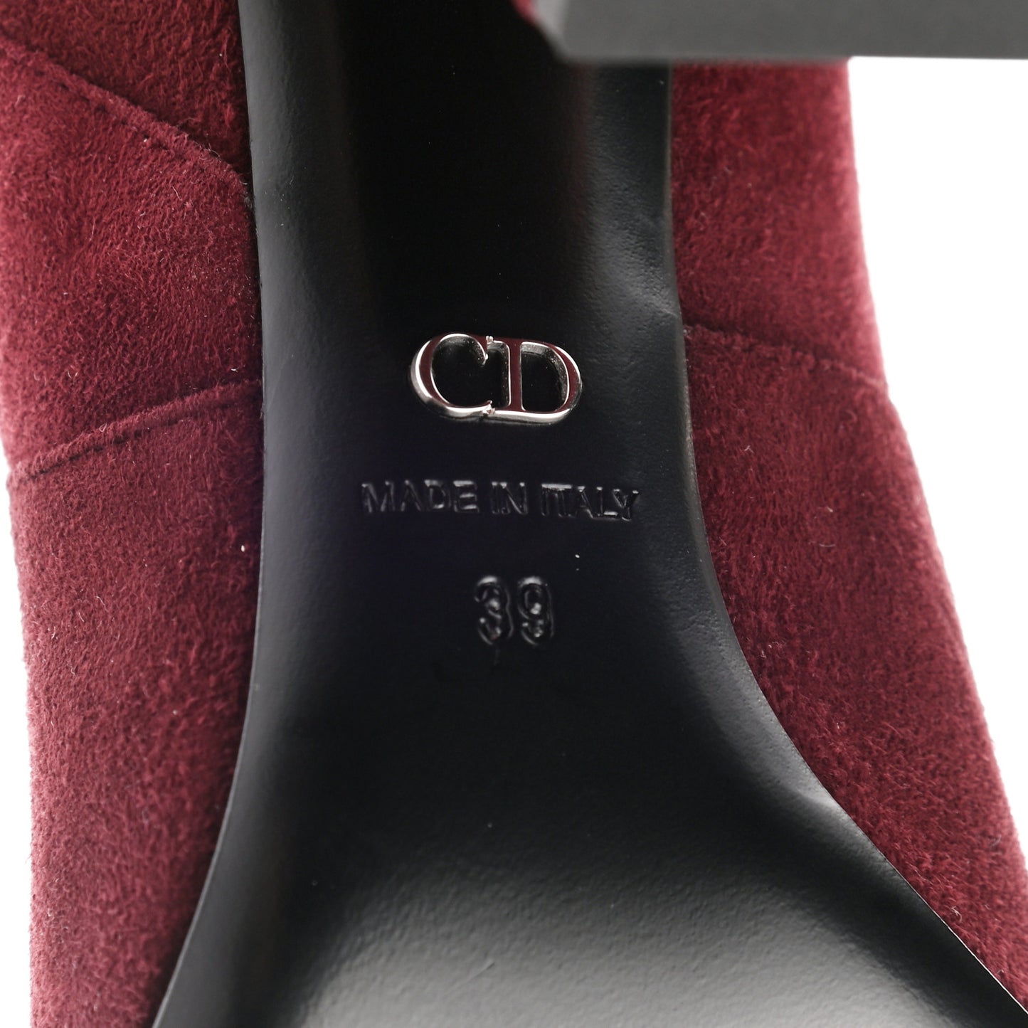 Suede Knee High Boots 39 Burgundy