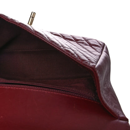 Chanel Calfskin Chevron Quilted Top Handle Flap Red 5 of 9