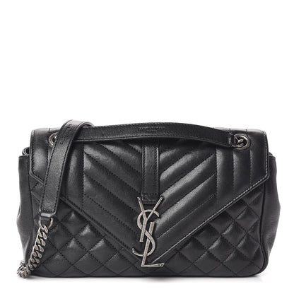 Saint Laurent Sheepskin Tri-Quilt Monogram Medium Soft Envelope Bag Black 1 of 13