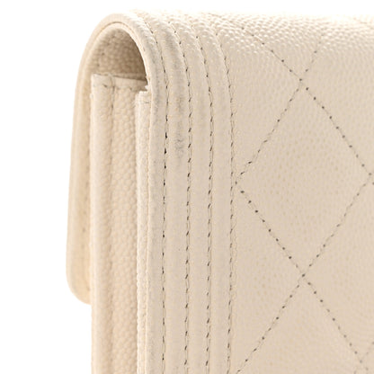 Chanel Caviar Quilted Large Boy Gusset Flap Wallet White 8 of 15