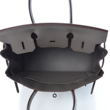 Hermes Taurillon Clemence Birkin 30 Etain 7 of 33