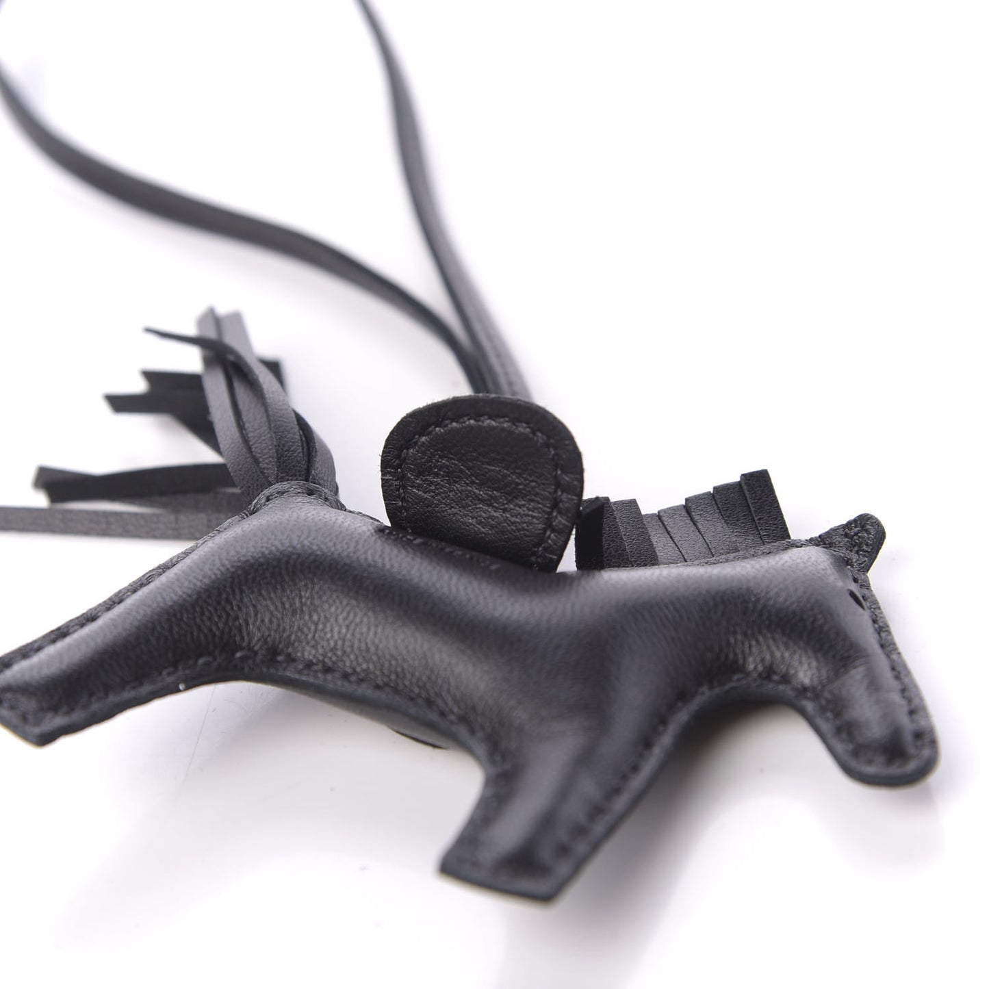 Milo Lambskin Grigri Rodeo Horse Bag Charm PM So Black