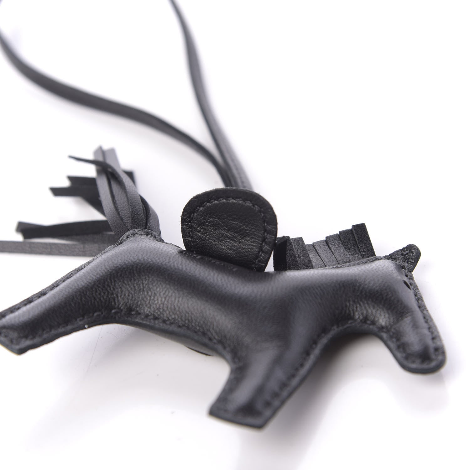 Hermes Milo Lambskin Grigri Rodeo Horse Bag Charm PM So Black 4 of 6