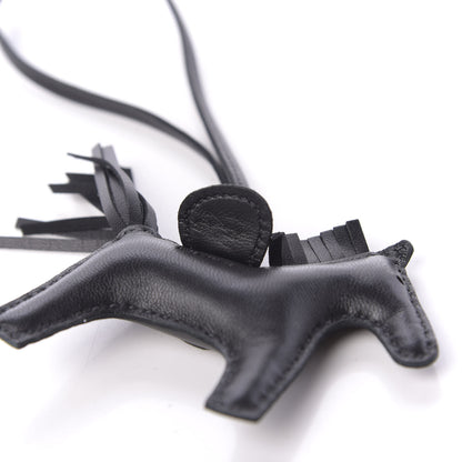 Hermes Milo Lambskin Grigri Rodeo Horse Bag Charm PM So Black 4 of 6