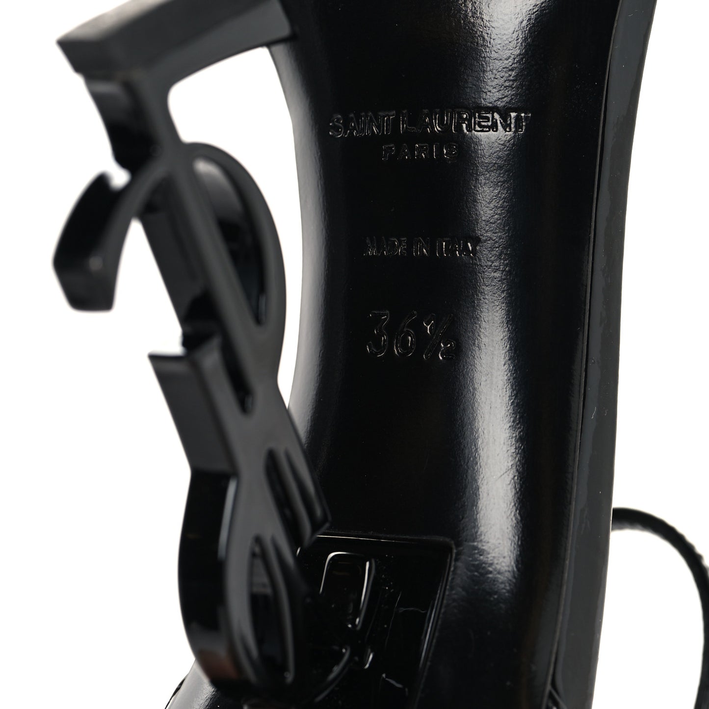 Patent Calfskin Opyum 110 Sandals 36.5 Black