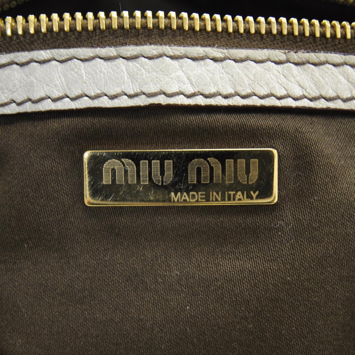 Leather Small Chain Shoulder Bag Ivory