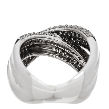 Parker & West by FASHIONPHILE 18K White Gold Diamond 1.75ctw Crossover Band Ring 58 8.25 8 of 11