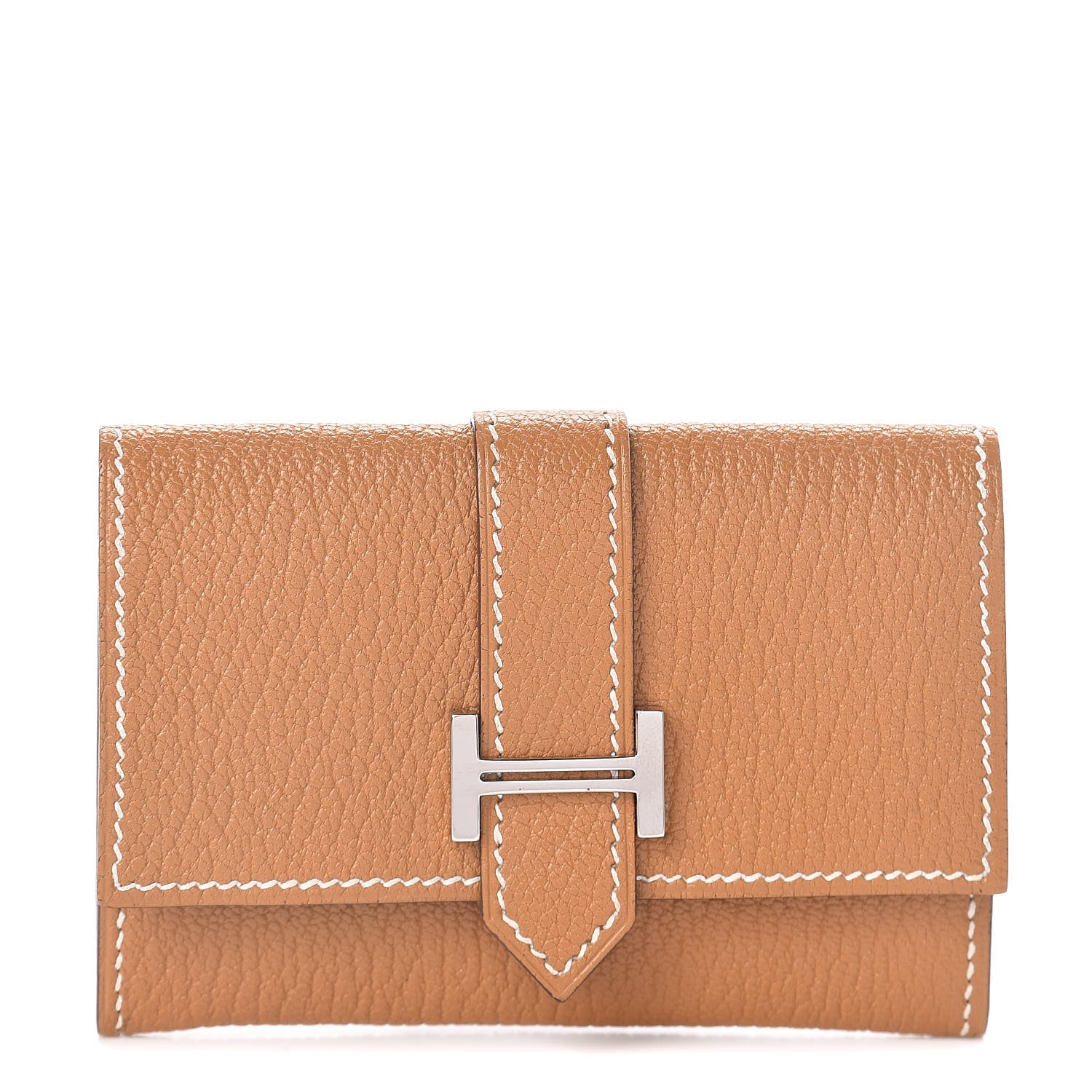 Hermes Chevre Mysore Bearn Card Case Wallet Sable 1 of 8