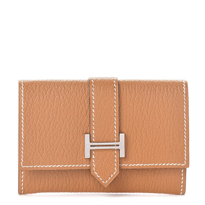 Hermes Chevre Mysore Bearn Card Case Wallet Sable 1 of 8