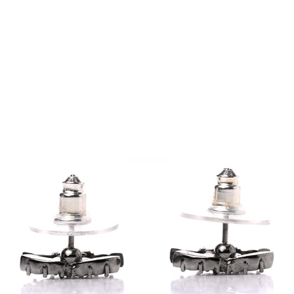Chanel Ruthenium Crystal CC Earrings 3 of 4