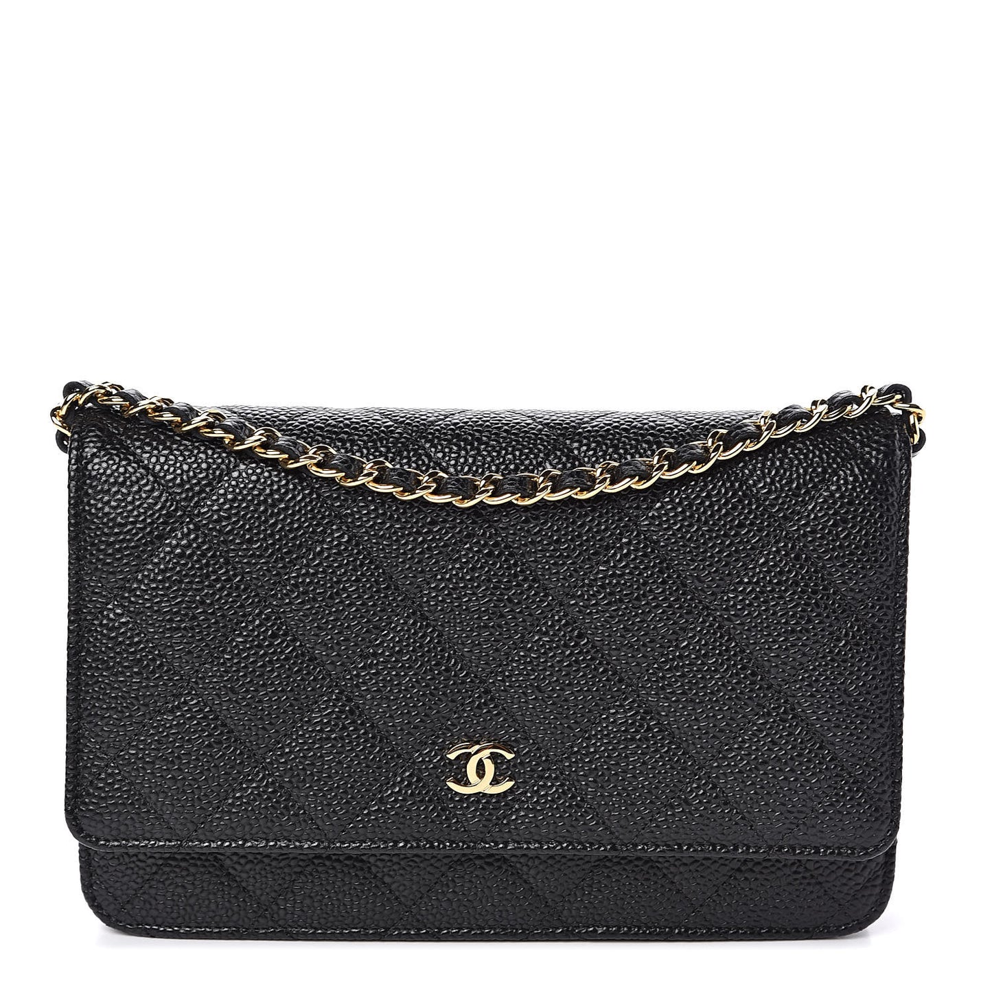 Caviar Quilted Wallet On Chain WOC Black