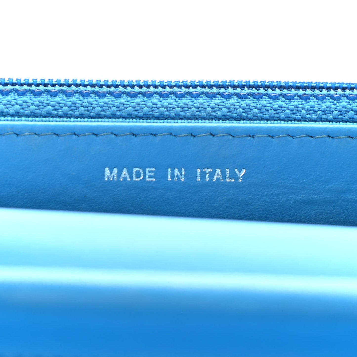 Patent Calfskin Quilted Boy Wallet On Chain WOC Blue