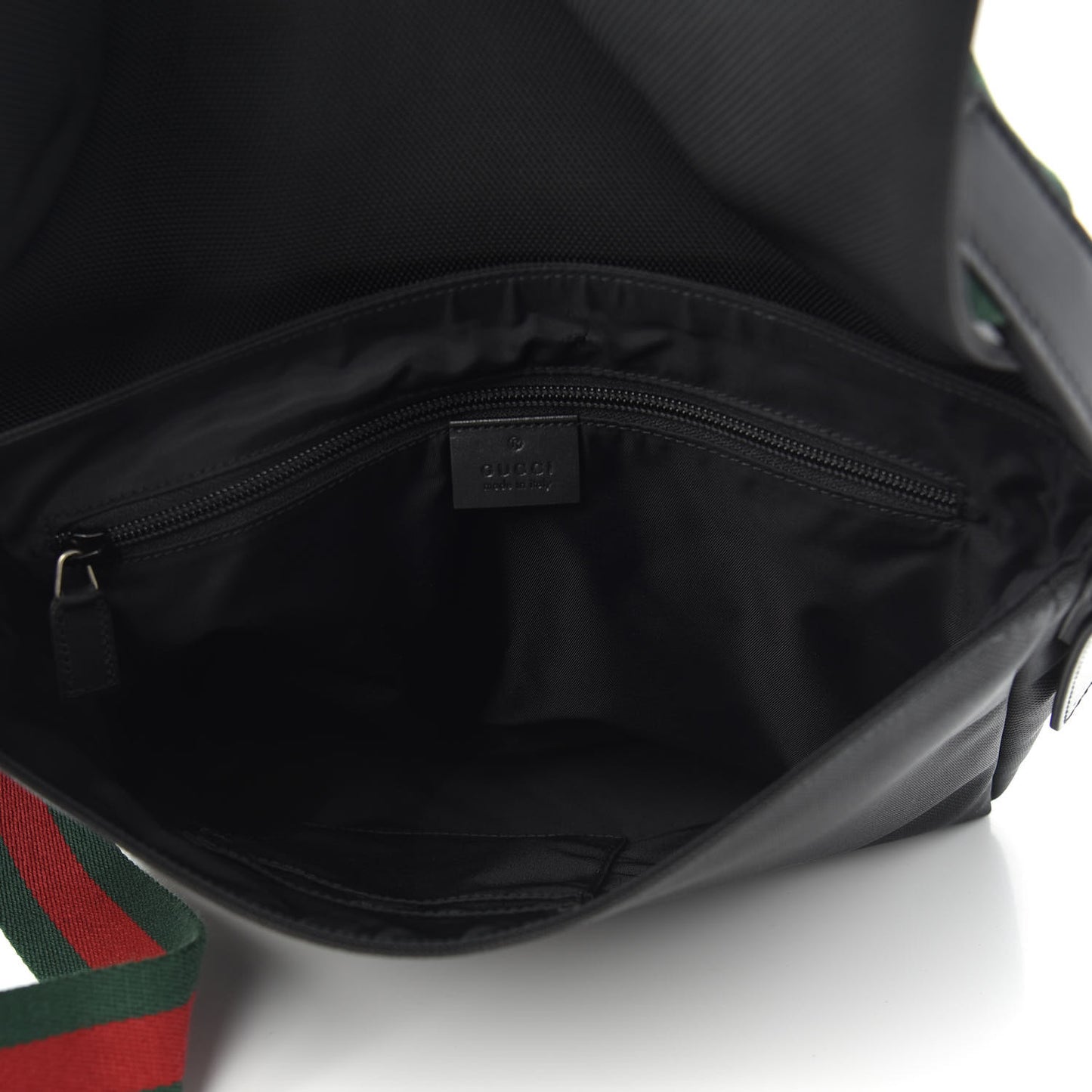 Techno Canvas Web Large Flap Messenger Bag Black