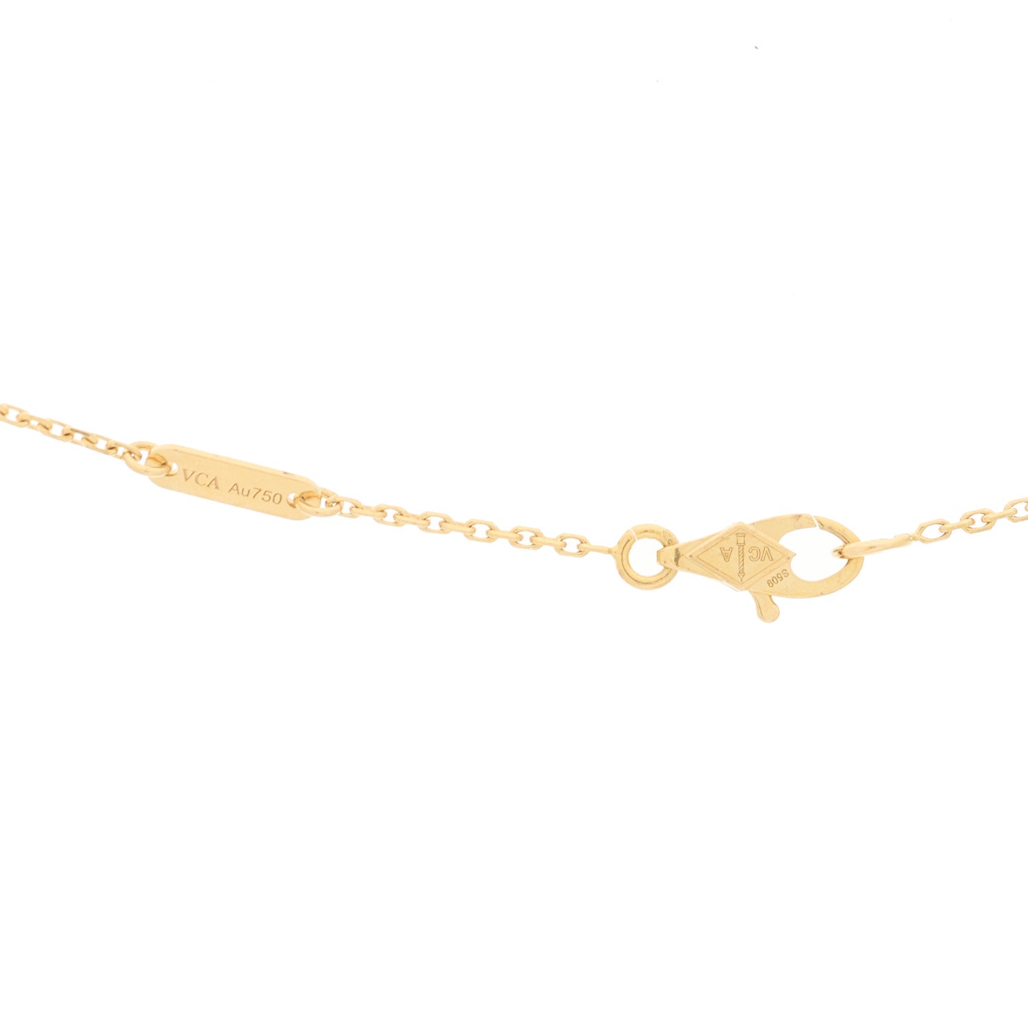 Van Cleef & Arpels 18K Yellow Gold Mother of Pearl Sweet Alhambra Pendant Necklace 4 of 6
