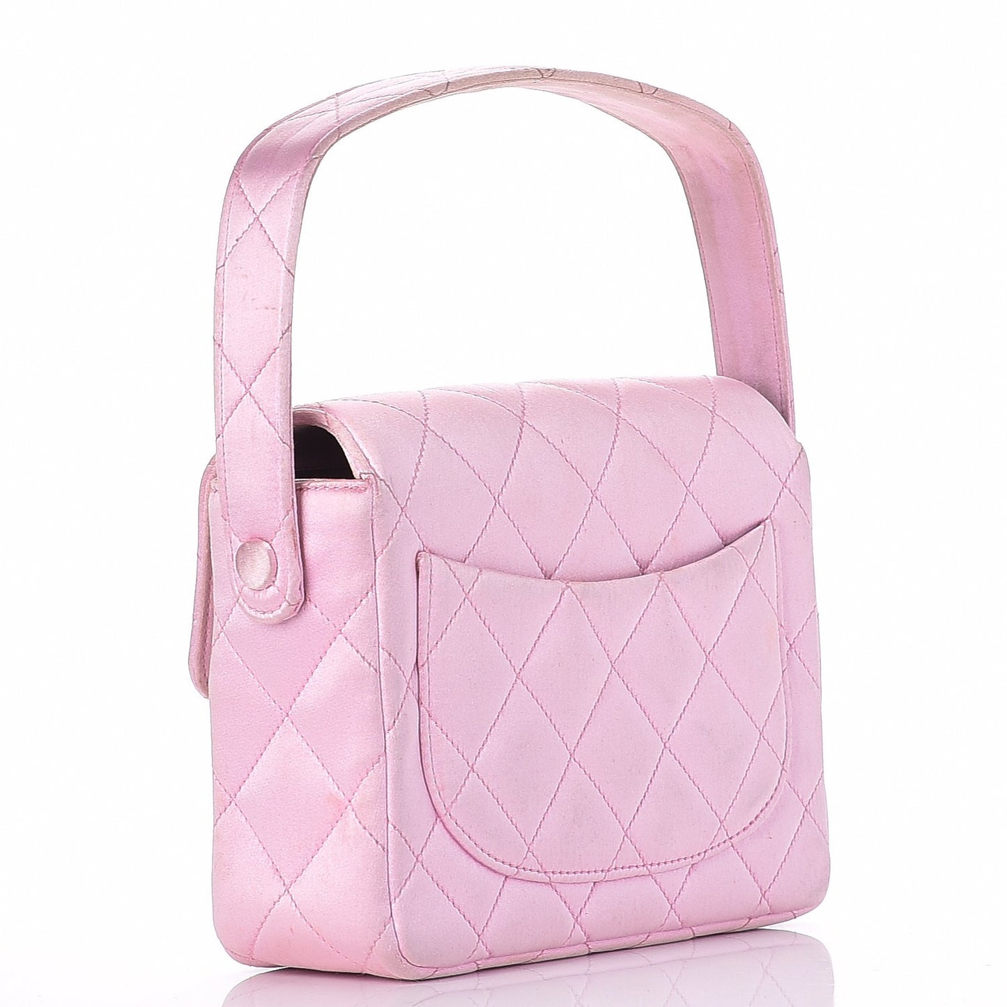 Satin Quilted Evening Bag Pink