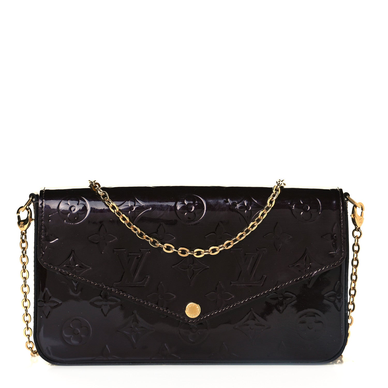 Louis Vuitton Vernis Pochette Felicie Chain Wallet Amarante 1 of 10