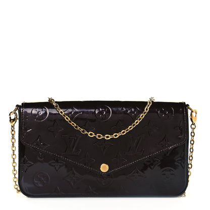 Louis Vuitton Vernis Pochette Felicie Chain Wallet Amarante 1 of 10